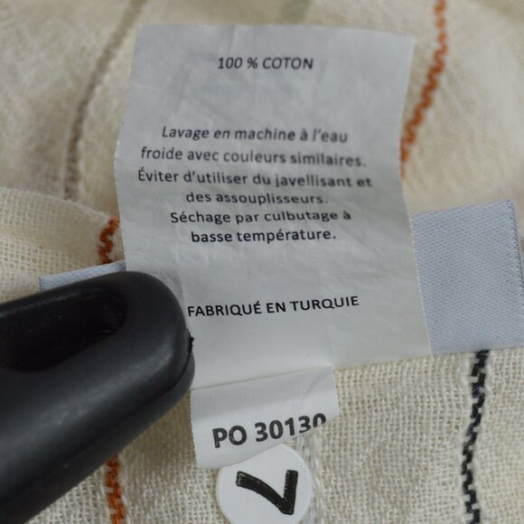 PARACHUTE Stripe Beach Blanket 100% Cotton Natural Size 90" × 80" NWOT - Picture 6 of 11